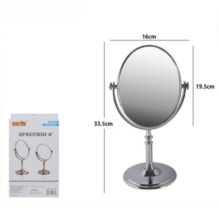 Specchio Ovale Tavolo Makeup Trucco Girevole Accessorio Bagno Donna 33.5cm 52770