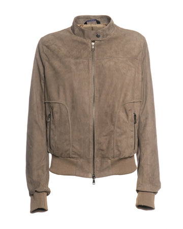Timberly - Bomber Donna Fango in vera pelle camoscio