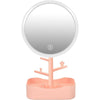 Specchio Per Trucco Makeup Da Tavolo Con Luce A Led Ricaricabile + Portagioielli