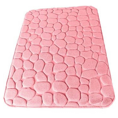 Tappeto Tappetino In Tessuto Effetto Sassi Per Arredo Bagno 45 X 75cm Rosa 69976