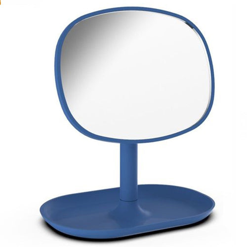 Specchio Trucco Da Tavolo Blu 19.5cm Arredo Bagno Casa Con Vassoio Make Up 69865