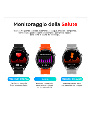 Smartwatch Hw23 Pro Per Ios E Android Bluetooth Touch Sport Fitness Salute Uomo