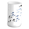 Bicchiere Porta Spazzolino Bianco Con Pesciolini In Ceramica Arredo Bagno 69876
