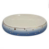 Piatto Piattino Porta Sapone Saponetta Bagno In Ceramica Bianco Blu Arredo 79968