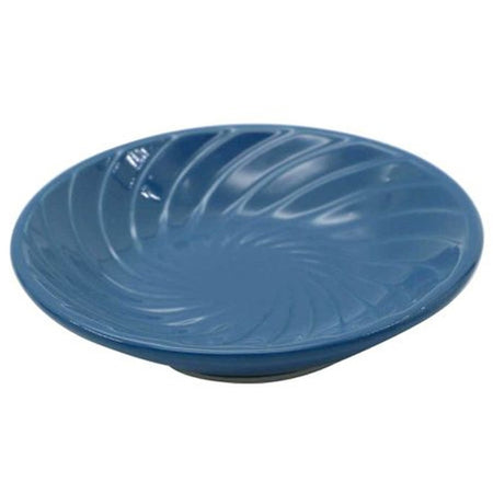 Piattino Porta Sapone Saponetta In Ceramica Rigata Spirale Blu Tondo Bagno 79956
