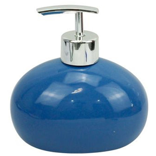 Dispenser Per Sapone Liquido In Ceramica Blu Dosatore Moderno Arredo Bagno 79256