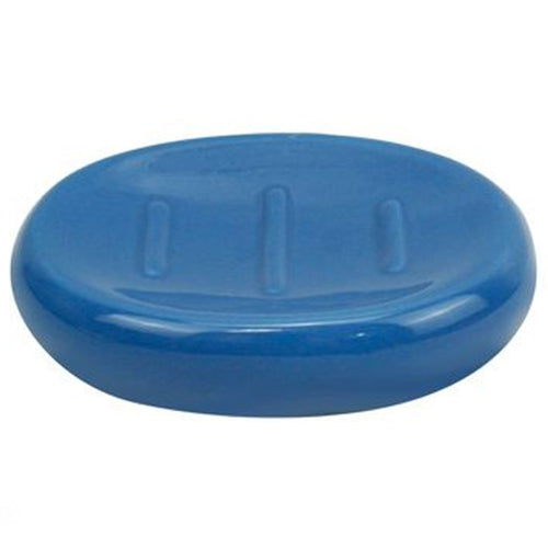 Piattino Per Sapone In Ceramica Blu Portasaponetta Moderno Accessori Bagno 79258