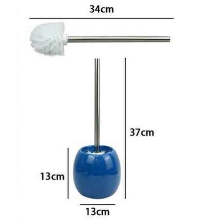 Porta Scopino In Ceramica Blu Con Scopino Moderno Accessori Arredo Bagno 79259