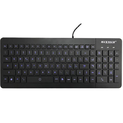 Tastiera Wired Retroilluminata Impermeabile Windows Pc Con Filo Maxtech Ek-720m