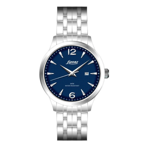 Orologio LORENZ uomo Vintage data acciaio / blu