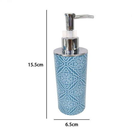 Dispenser Portasapone Liquido Celeste Con Maioliche Arredo Accessori Bagno 87025