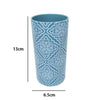 Bicchiere Porta Spazzolino Celeste Con Maioliche Accessorio Arredo Bagno 87026