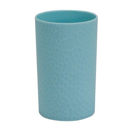 Bicchiere Porta Spazzolini Colore Azzurro Lavorato Accessori Arredo Bagno 79795