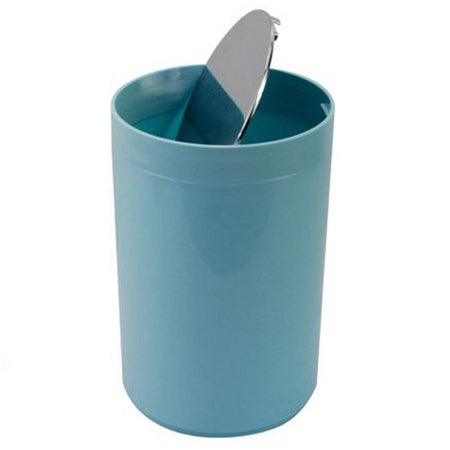 Pattumiera Cestino Secchio Rifiuti Celeste Arredo Bagno Coperchio Basculante 79891