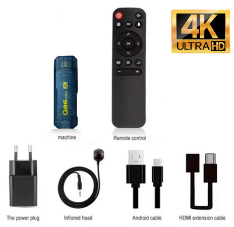 Tv Stick 4k Ultra Hd Con Telecomando Lettore Multimediale 16gb+256gb Androidtv