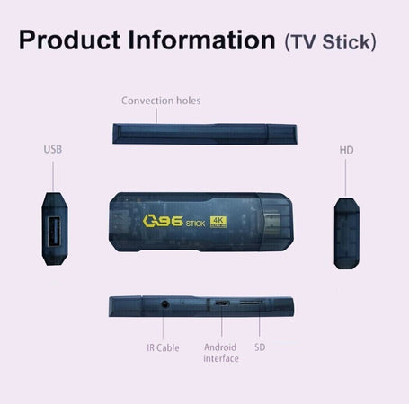 Tv Stick 4k Ultra Hd Con Telecomando Lettore Multimediale 16gb+256gb Androidtv