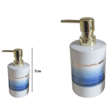 Dispenser Sapone Liquido Con Sfumature Blu Azzurre Riga Oro Arredo Bagno 59865
