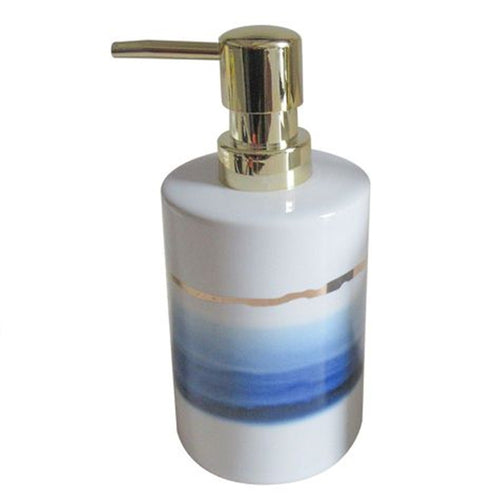 Dispenser Sapone Liquido Con Sfumature Blu Azzurre Riga Oro Arredo Bagno 59865