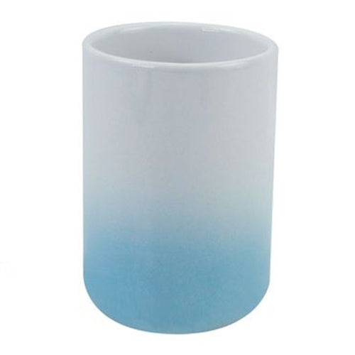 Bicchiere Portaspazzolini Dentifricio Bianco Azzurro Arredo Bagno Accessori 59911