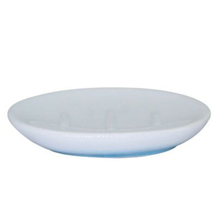 Piatto Piattino Portasapone Saponetta Bagno Ceramica Bianco Azzurro Arredo 59912