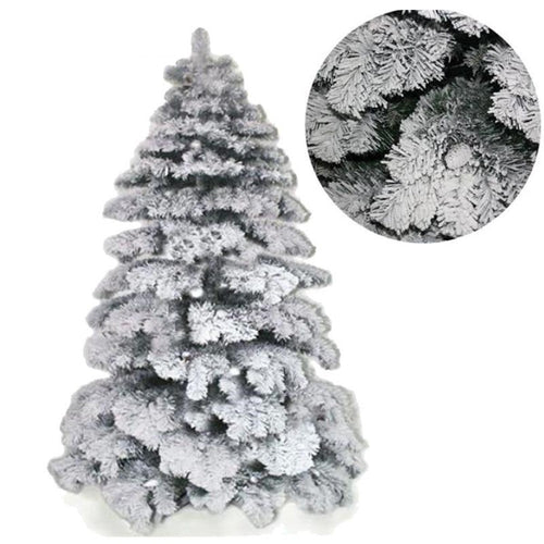 Albero Di Natale 180cm Abete Snow Con Effetto Innevato Bianco Base A Croce