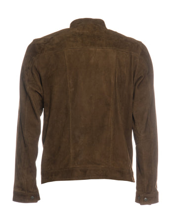 U010 - Giacca Uomo Testa di Moro Chiaro in vera pelle camoscio