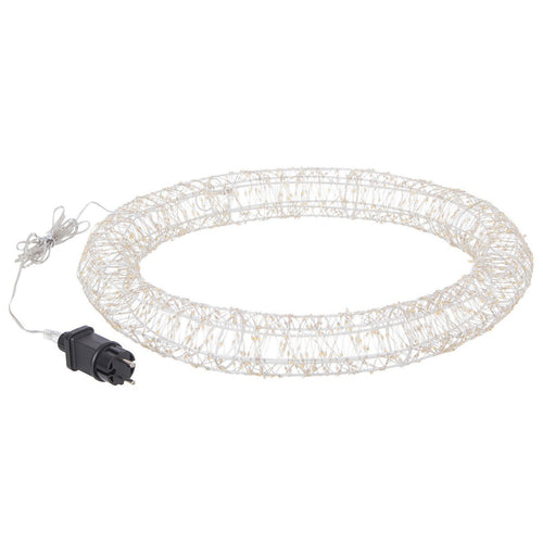 Corona di Natale luminosa luce classic 1140 microled con struttura bianca decorazione natalizia