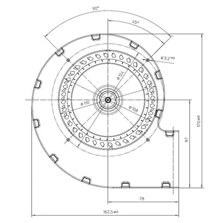 Ventilatore centrifugo RLA108/4200A82-3030LH per stufa a pellet 14706073