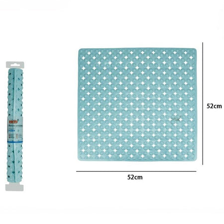 Tappeto Tappetino Antiscivolo Per Vasca Da Bagno Doccia 52 X 52 Cm Azzurro 79760