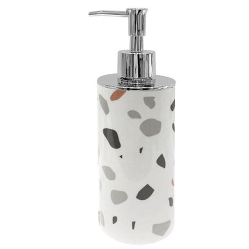 Dispenser Portasapone Cilindrico Graniglia Bianco Multicolore Arredo Bagno 69839