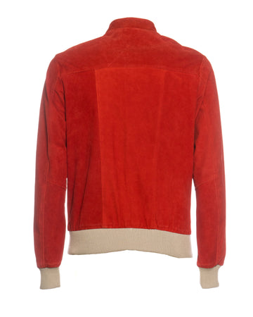 Victor - Bomber Uomo Rosso in vera pelle Renna