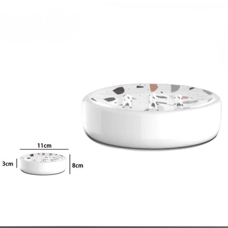 Porta Sapone Saponetta Bagno Graniglia Bianco Multicolore Accessorio Bagno 69836