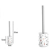 Portascopino Graniglia Bianco Multicolore Con Scopino Accessorio Arredo Bagno 69837