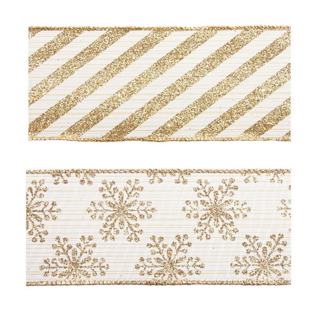 Nastro decorativo "Tinsel" oro per confezioni natalizie h 63 mm x 4 mt