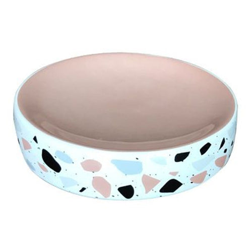 Porta Sapone Saponetta Graniglia Bianco Multicolore Rosa Accessorio Bagno 59877