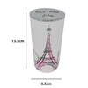 Bicchiere Portaspazzolino A 3 Fori Decorato Scritta Paris Accessorio Bagno 87041
