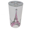 Bicchiere Portaspazzolino A 3 Fori Decorato Scritta Paris Accessorio Bagno 87041
