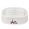 Piattino Per Sapone Porta Saponetta Decorato Scritta Paris Accessori Bagno 87042