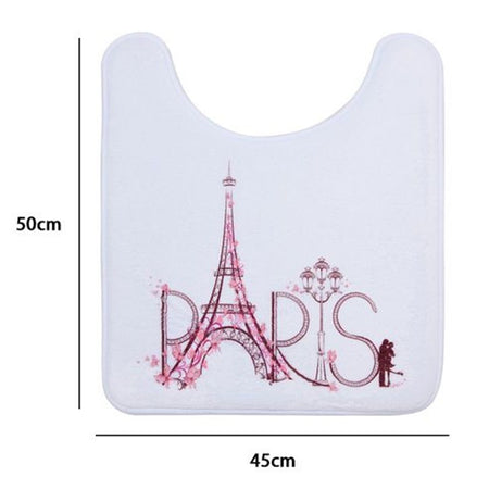 Tappeto Tappetino Girowater Arredo Da Bagno Bianco Decorata Scritta Paris 87047