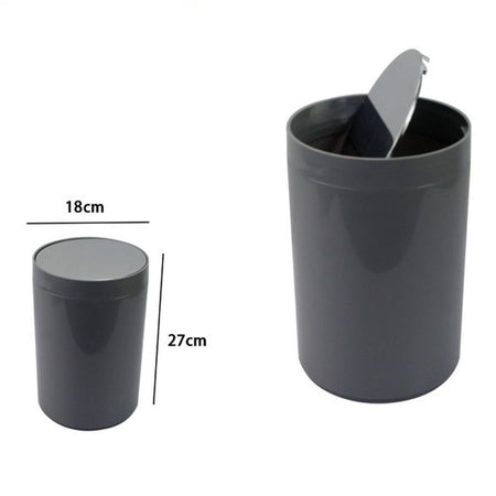 Pattumiera Cestino Secchio Rifiuti Grigio Arredo Bagno Coperchio Basculante 79897