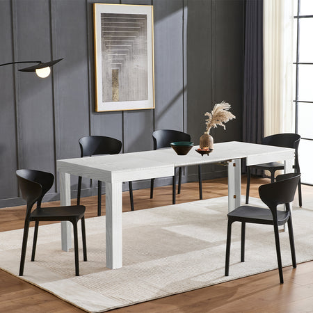 Tavolo da Pranzo Allungabile 120-200 cm Cucina Soggiorno Moderno 4/6 posti Bianco Frassinato