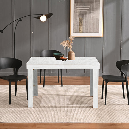 Tavolo da Pranzo Allungabile 120-200 cm Cucina Soggiorno Moderno 4/6 posti Bianco Frassinato