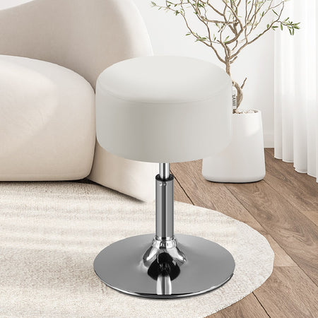 Sgabello Lavoro Make Up Toeletta Seduta Rotante Altezza Regolabile Comodo 130kg Bianco