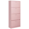 Scarpiera 4Ante Doppia Profondità Salvaspazio Rosa 63x24H150cm Legno mdf