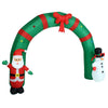Arco Gonfiabile Natalizio 300x240 cm con Babbo Natale Pupazzo Neve Luci Led Esterno