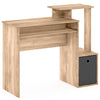 Scrivania Porta Pc con Cassetto in Tessuto Mensola Porta Tastiera 100cm Quercia