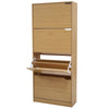 Scarpiera 4 Ante Doppia Profondità Salvaspazio Quercia 63x24 H150cm Legno Mdf