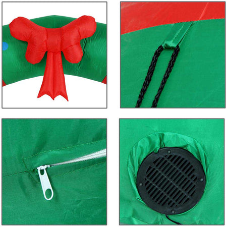 Arco Gonfiabile Natalizio 300x240 cm con Babbo Natale Pupazzo Neve Luci Led Esterno