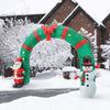 Arco Gonfiabile Natalizio 300x240 cm con Babbo Natale Pupazzo Neve Luci Led Esterno