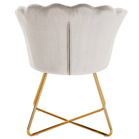 Poltrona Relax in Velluto Ergonomica con Struttura in Metallo Oro 69x64x80 cm Beige
